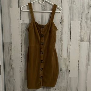 Brown mini tight dress !